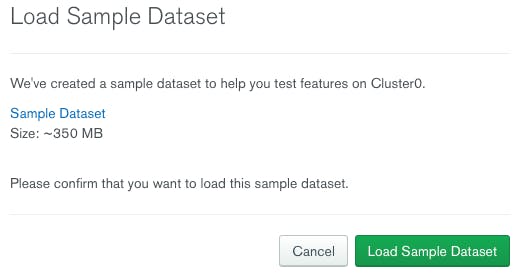 Loading sample dataset in MongoDB Atlas