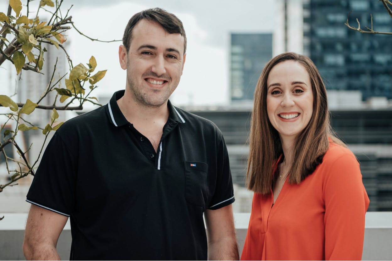 Sergey Bahchissaraitsev and Leetal Gruper Leadgence CEO Leetal Gruper and CTO Sergey Bahchissaraitsev