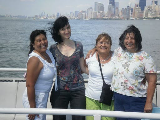 Photo of Alicia with her mother and aunts