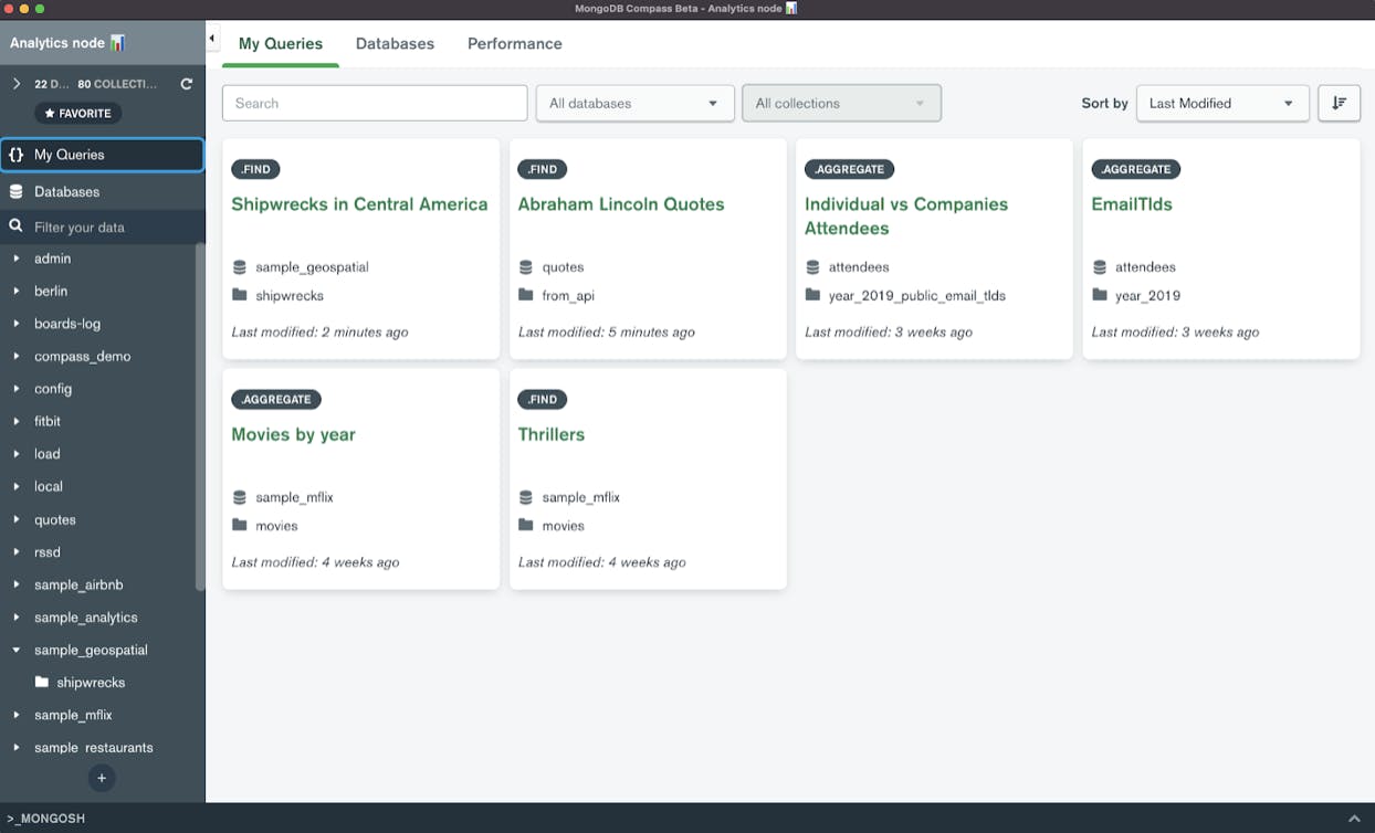 Queries Dashboard