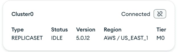 Screenshot of the field for selecting the Atlas cluster you are wanting to pull data to Charts for