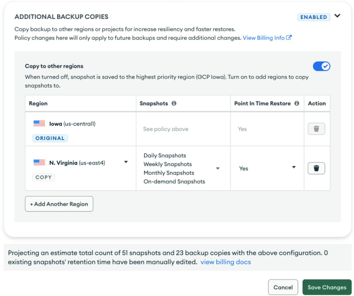 Screenshot of the field to enable Snapshot Distribution in your backup policy