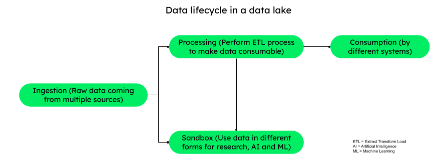 Data lifecycle in a data lake