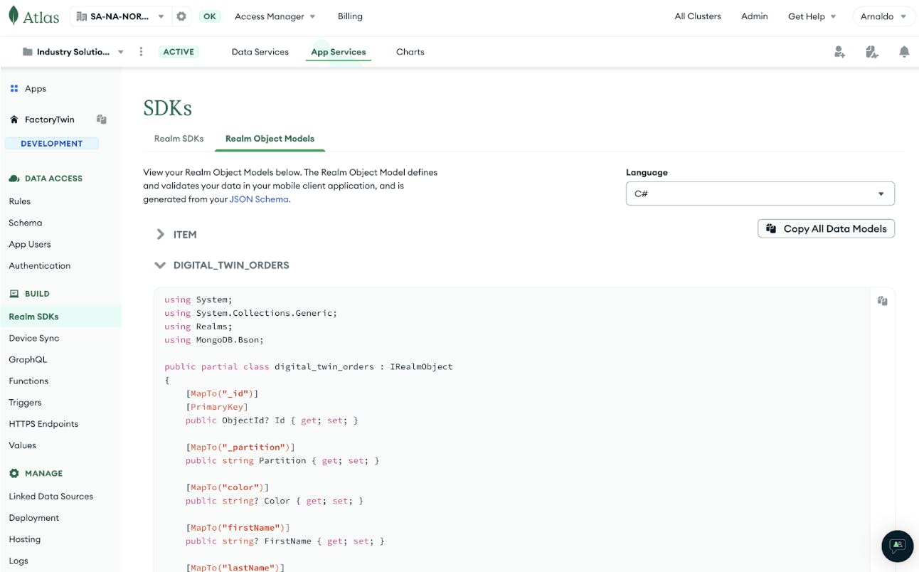 Screenshot of the Ream C# SDK Object Model