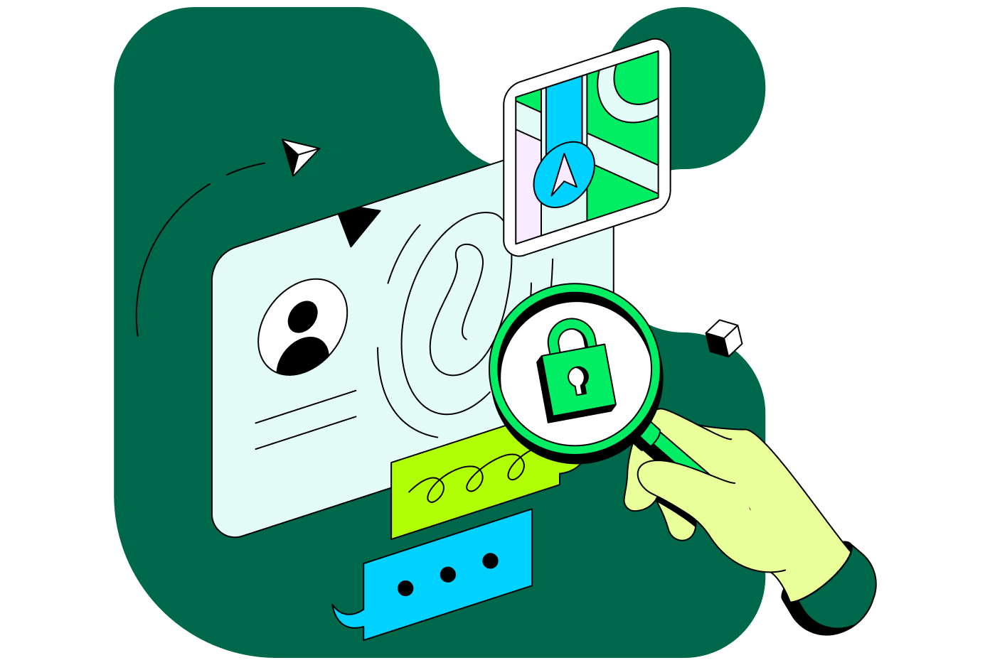Illustration depicting queryable encryption.
