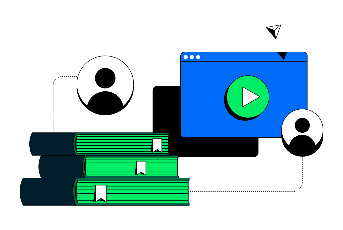 An illustration of users sharing information about building gaming solutions on MongoDB.