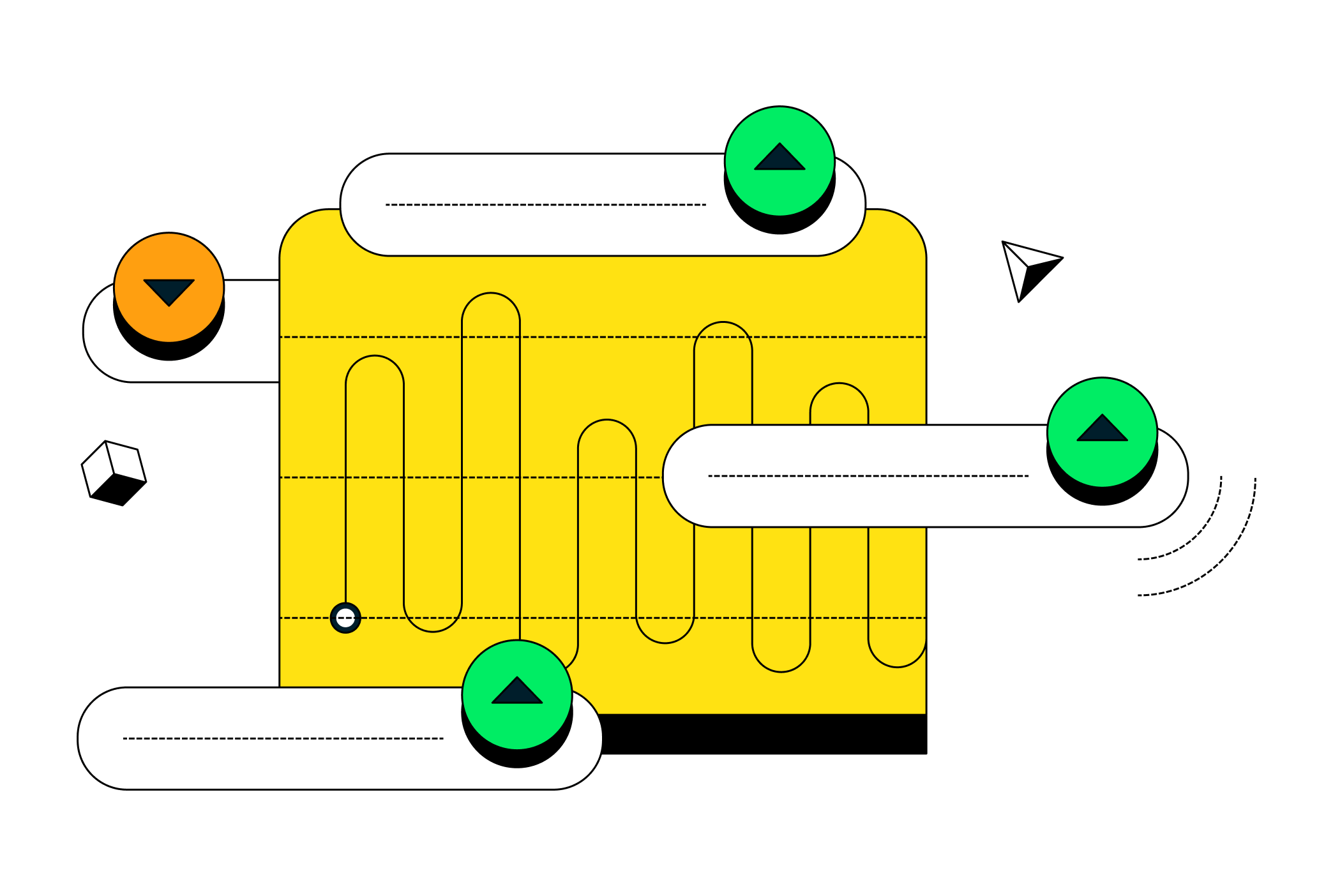 Illustration of a graph representing patterns and auto-scaling capabilities.